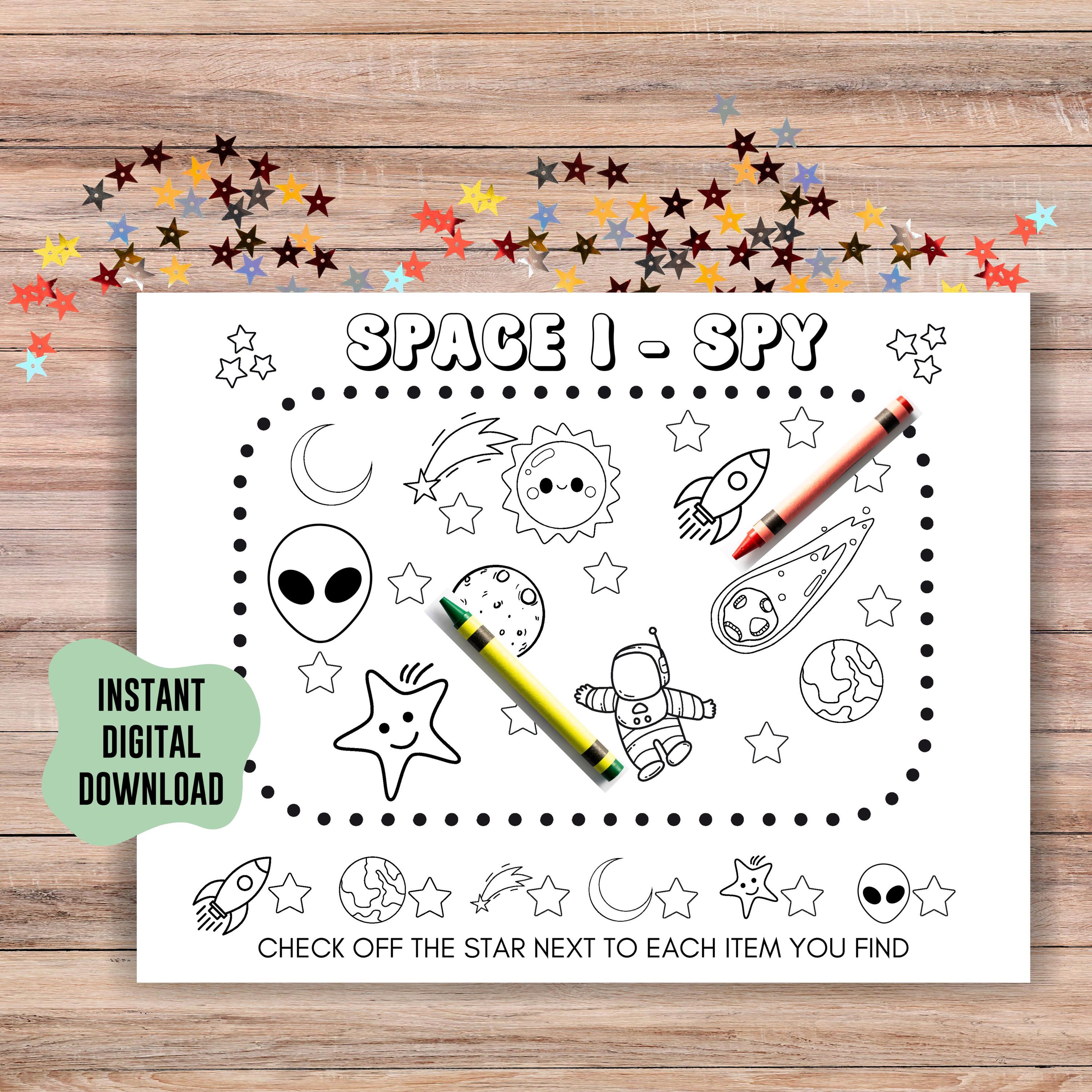 Solar System Kid Coloring Sheet, Digital Birthday Outer Space Activity ...