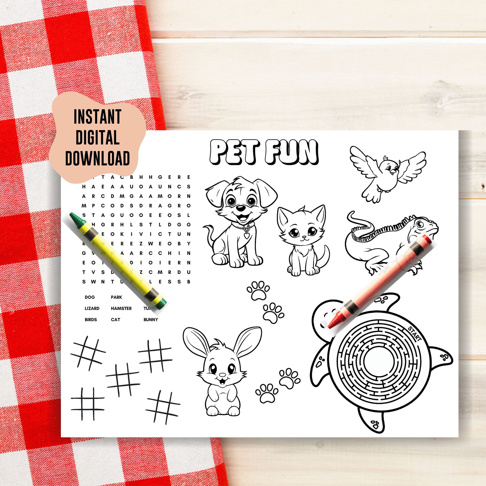 Pets Coloring Activity Pages, Dog Groomer Vet Office Animal Kid Games ...