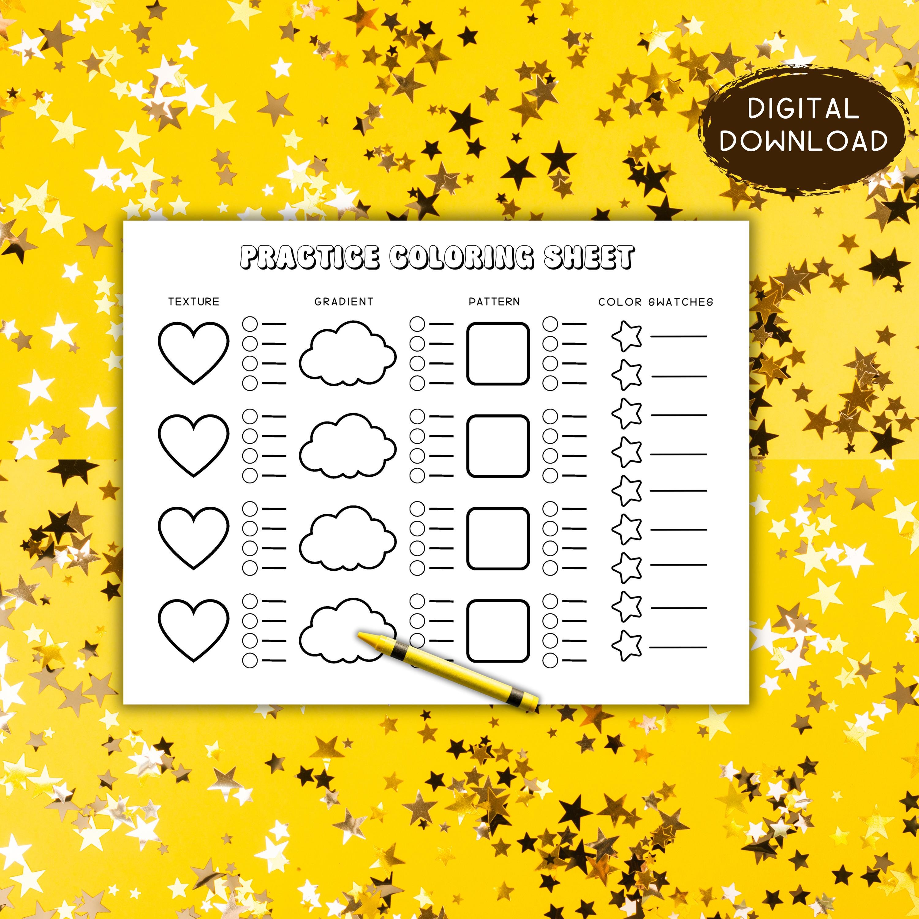 Practice Coloring Sheet, Texture Gradient Pattern (digital Download) - Etsy