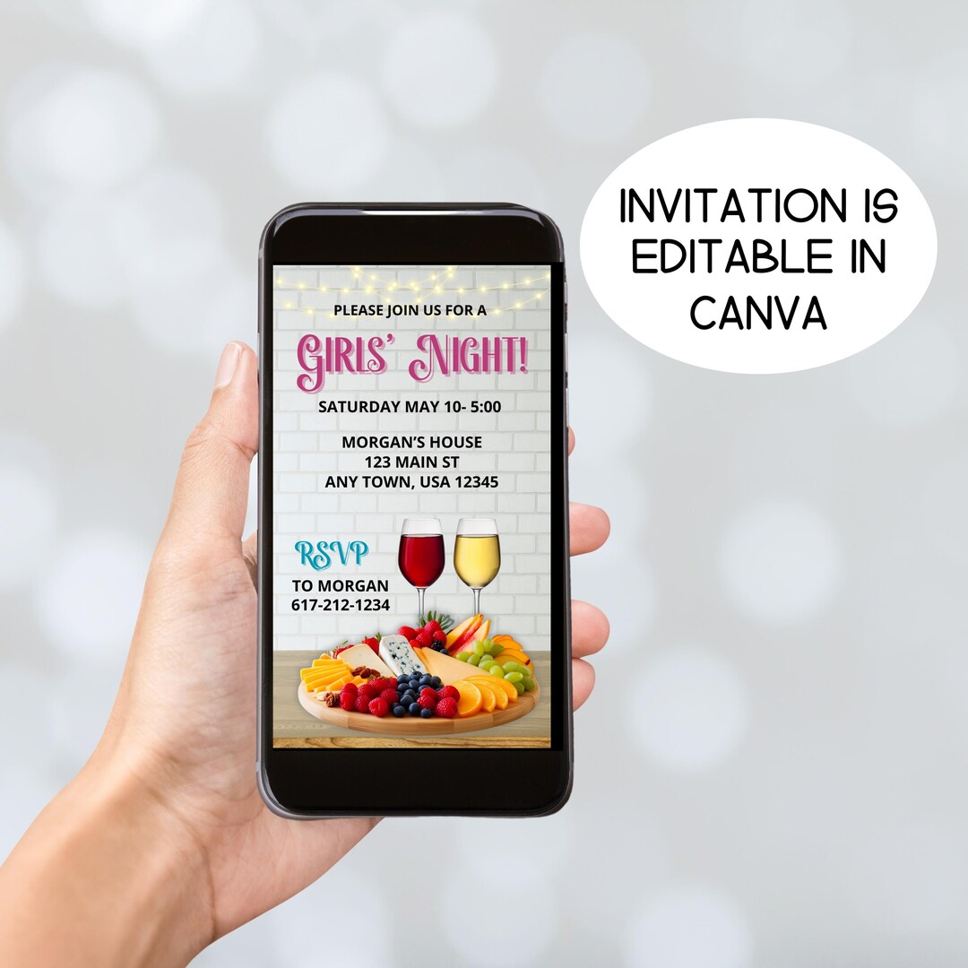 Girls Night Out Invitation, Editable Phone Invite (digital Download) - Etsy