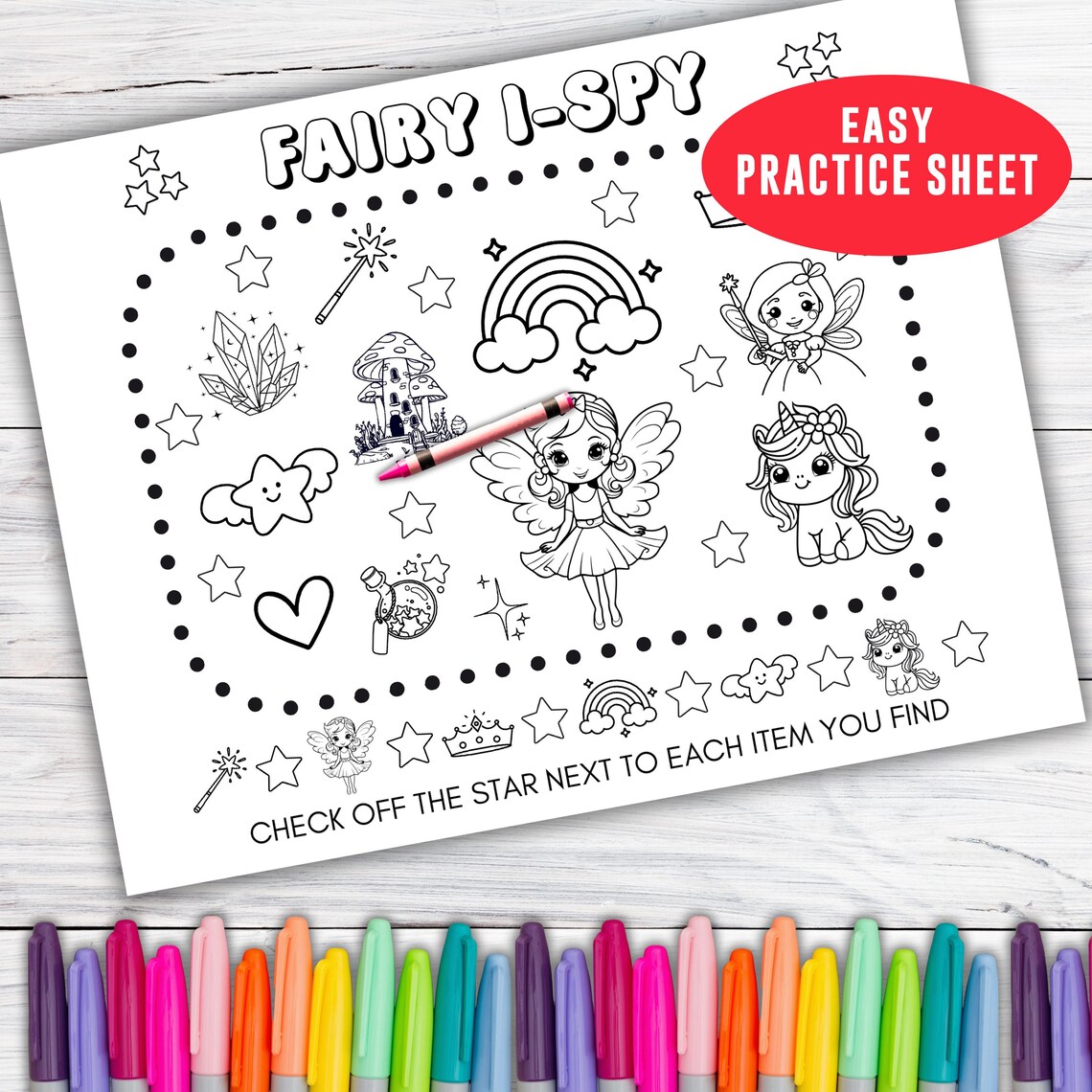 Fairy Coloring Pages, Girl Birthday Activity Sheet, Kids Party Favor ...