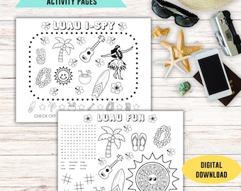 Luau Coloring Page: Summer Party Activity Sheet (Digital Download)