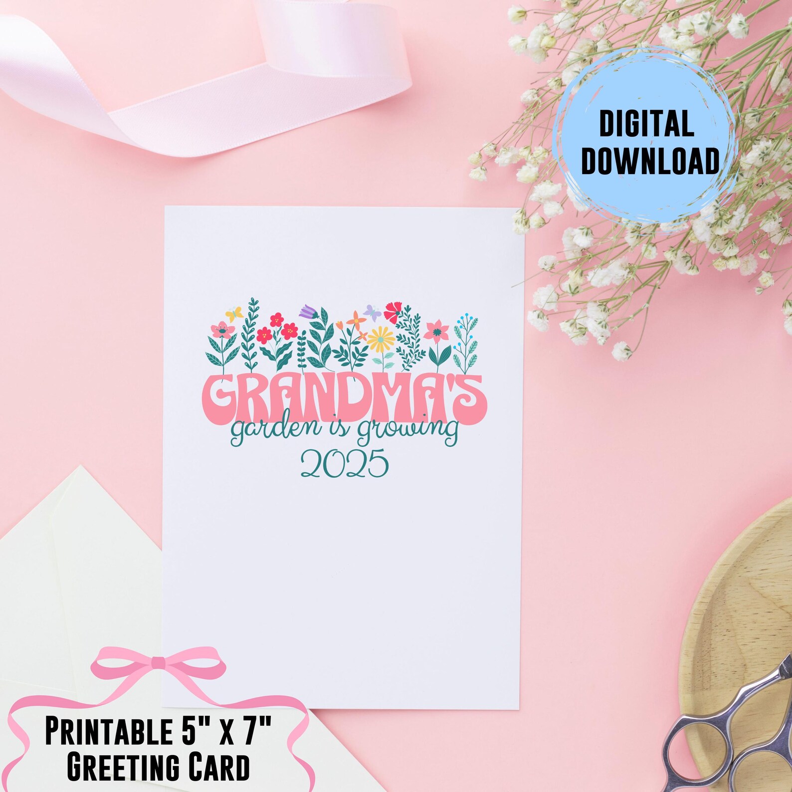 Printable Pregnancy Announcement Blank Card, Grandma to Be Gift ...