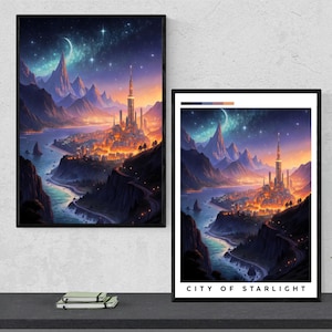 Velaris City of Starlight Print | Velaris ACOTAR Poster | Night Court Wall Art | ACOTAR wall art | Digital Download | Bookish gifts ACOTAR
