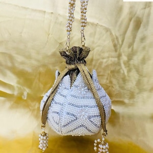Handmade Designer Embroidered Lotus Potli Bags