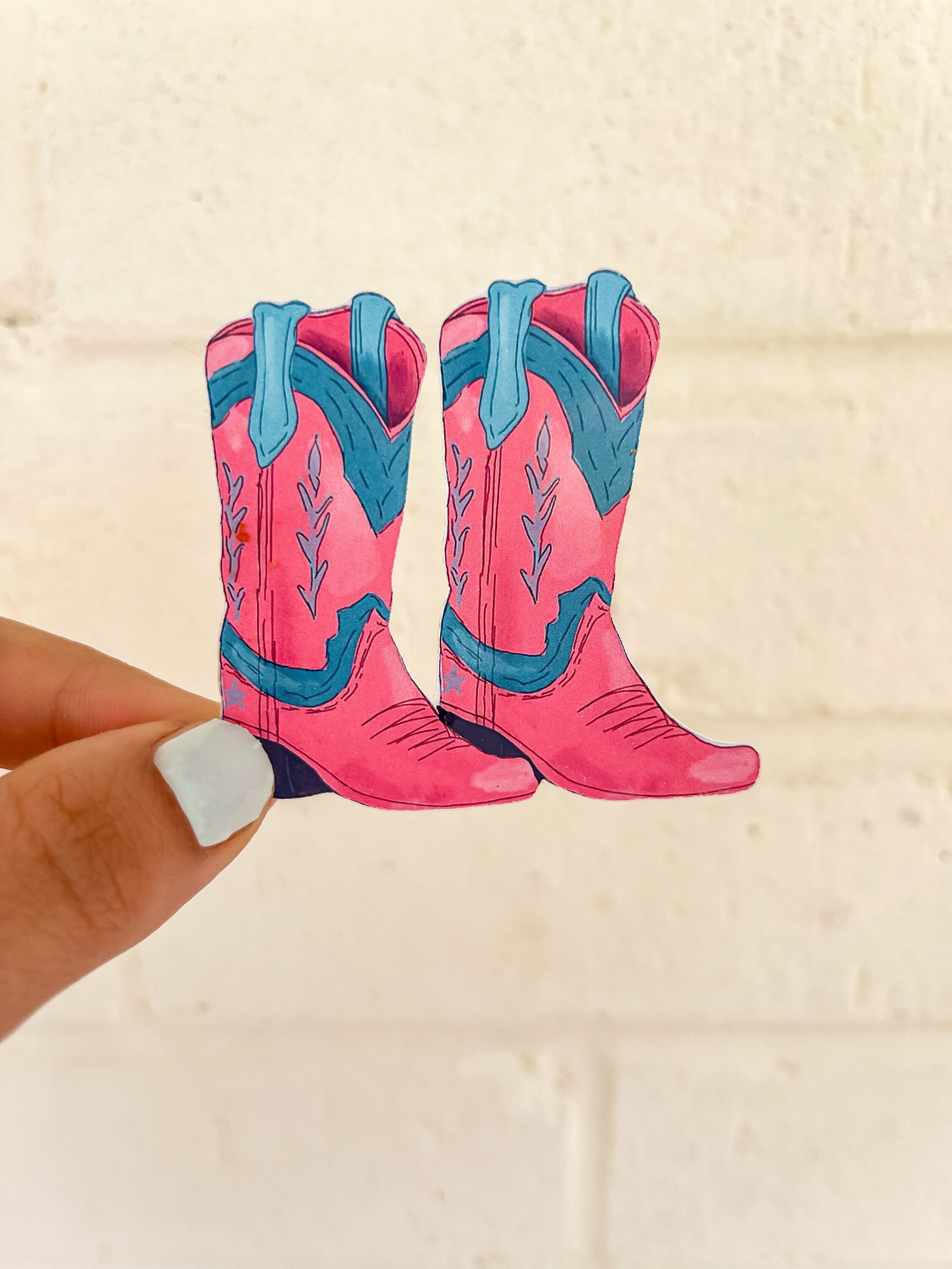 Coquette Cowgirl, Western Stickers, Western Party Favors, Pink Cowgirl Boots, Cowgirl Stickers, Bachlorette Sticker, Pink Boots,