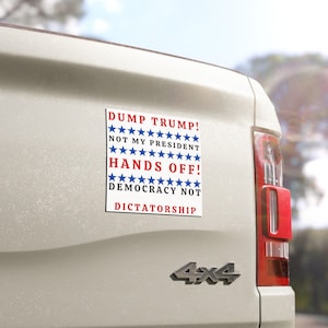 Anti Trump Anti Elon Car 5&quot;x5&quot; Magnets, Dump Trump, Hands Off Magnet, Anti Dictatorship Car Magnet, Trump bumper sticker