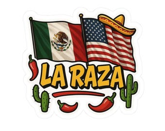 La Raza-klistermärke | Mexikansk-amerikansk stolthet-dekal | Chicano-kultur, laptop-bilklistermärke | Latinamerikanskt kulturarv-gåva