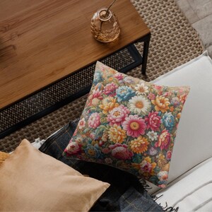 Floral Tapestry Pillow Cover: Vintage Bohemian Home Decor