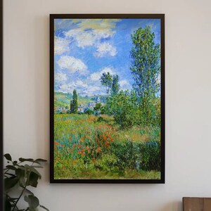 BaroqueBlended Claude Monet Wall Art Print, Lane in the Poppy Fields, Museum Wall Art, Framed Large Gallery Art, Impressionist Art, FSC-Pine