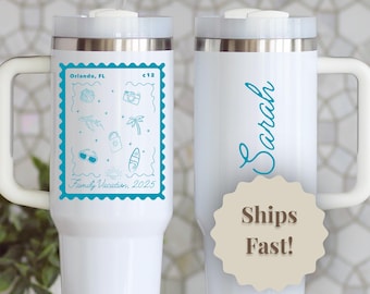 Personalized Family Vacation Tumbler: 40oz Custom Beach Trip Souvenir