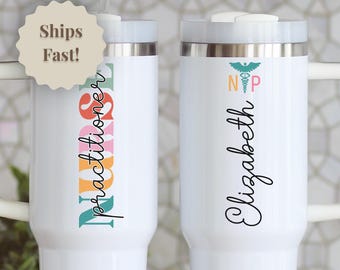 Personalized Nurse Tumbler 40oz: Custom Medical Gift for Nursing Grad