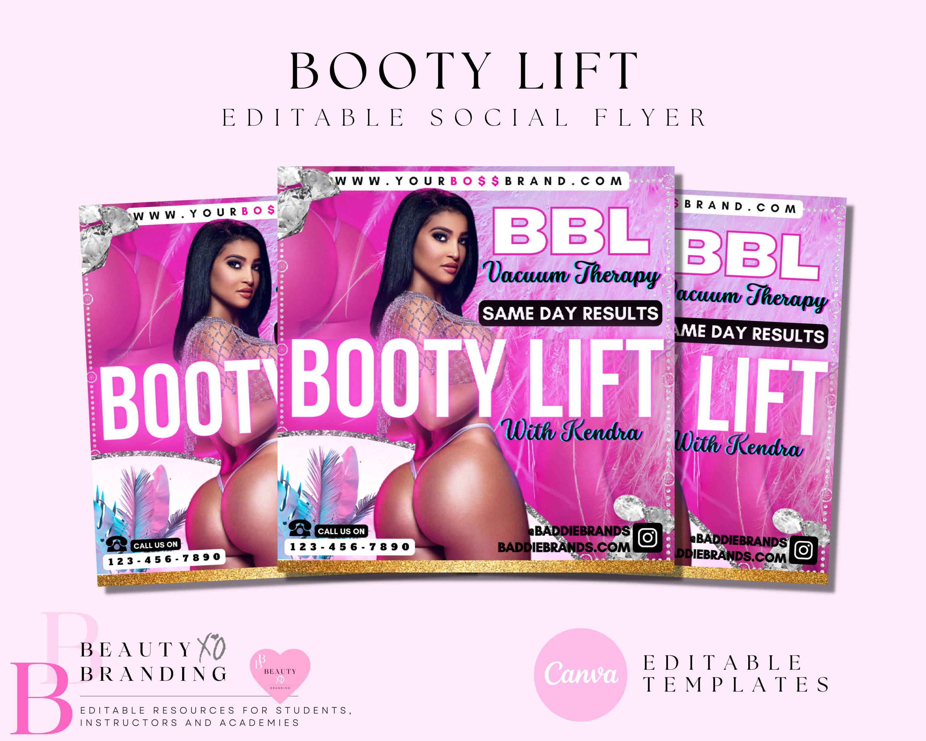 Booty Lift Bbl Vacuum Therapy Flyer Pink Bbl Butt Lift Flyer Body 