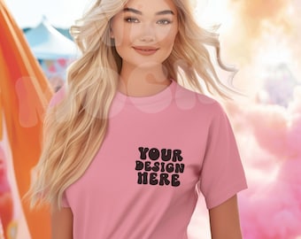 CC1717  Mockup, Bella Canvas Mockup, Gildan 1800, Comfort colors mockup, shirt Mockup, Trendy shirt mockup, POD mockup, pocket mockup tshirt