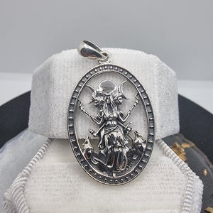 Triple Moon Göttin Halskette Aus Sterling Silber – Hekate & Davidstern Anhänger | Wicca Schmuck