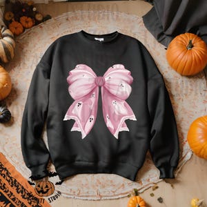 Roze geest 2024 png-strik, aquarel geesten herfstvibes heksachtig, nostalgiecadeaus, spookachtig seizoen, liefdes oktober, png, pod, 300 dpi, gesneden bestand