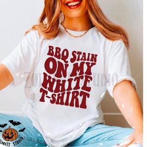 Mancha de churrasco na minha camiseta branca, arquivo png, música de Tim McGraw, arquivo de camiseta para impressão sob demanda DIY, crie diversão, 300 dpi, download em alta resolução, Nashville