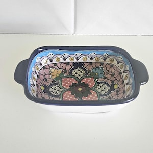 Mexican Talavera rectangular ceramic dish Hernandez