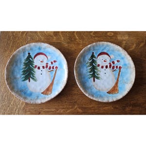 Decorative Christmas Santa snowman ceramic plates