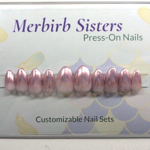 Pink Rainbow Holographic Ombre Press On Nail Set
