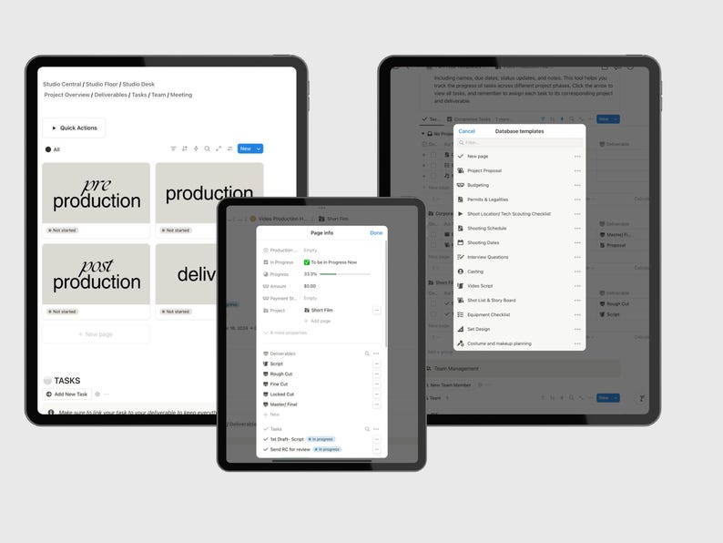 Studio Central: The Ultimate Notion Workspace for Film & Video Production Companies