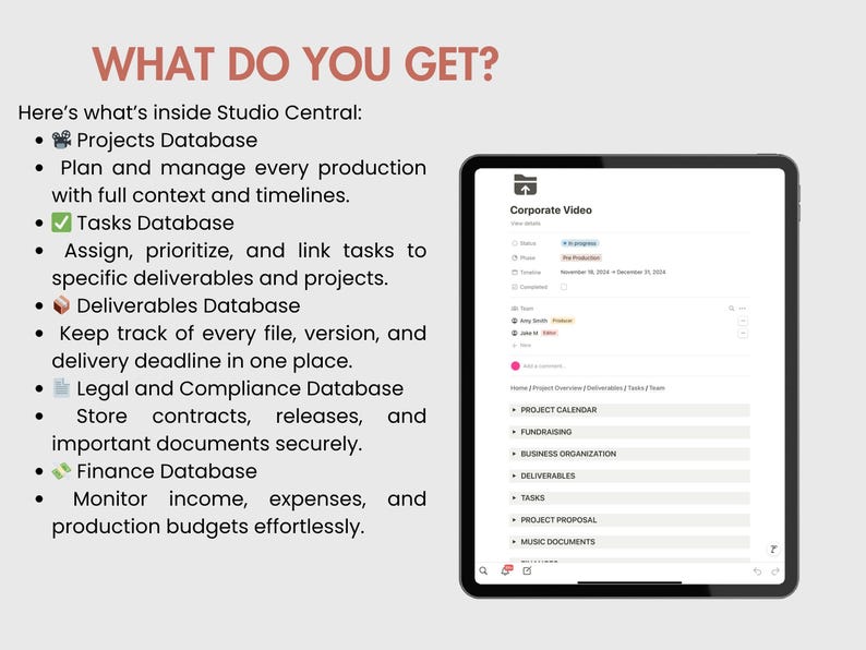 Studio Central: The Ultimate Notion Workspace for Film & Video Production Companies