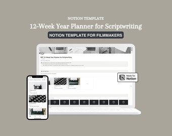 12-Week Year Scriptwriting Planner: Notion Template (Digital Download)