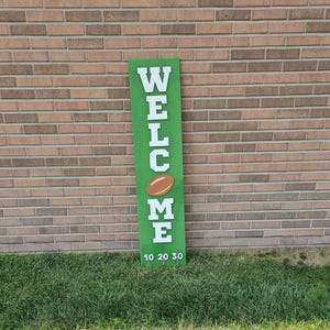 Fall Football Porch Leaner, Welcome porch sign, Front Door Sign, Leaning porch sign, Football Season, Outdoor Porch Sign, Welcome Football