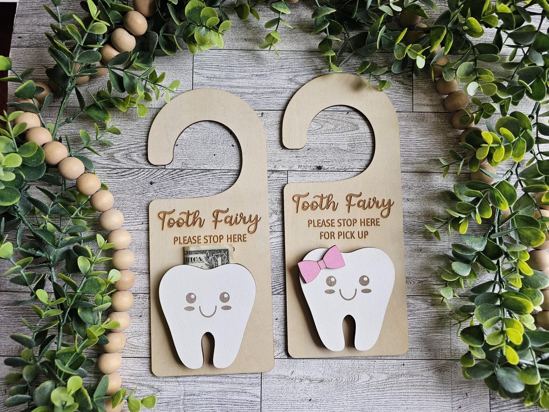 Tooth Fairy Door Hanger With Money Slot, Door Hanger, Tooth Fairy Money ...