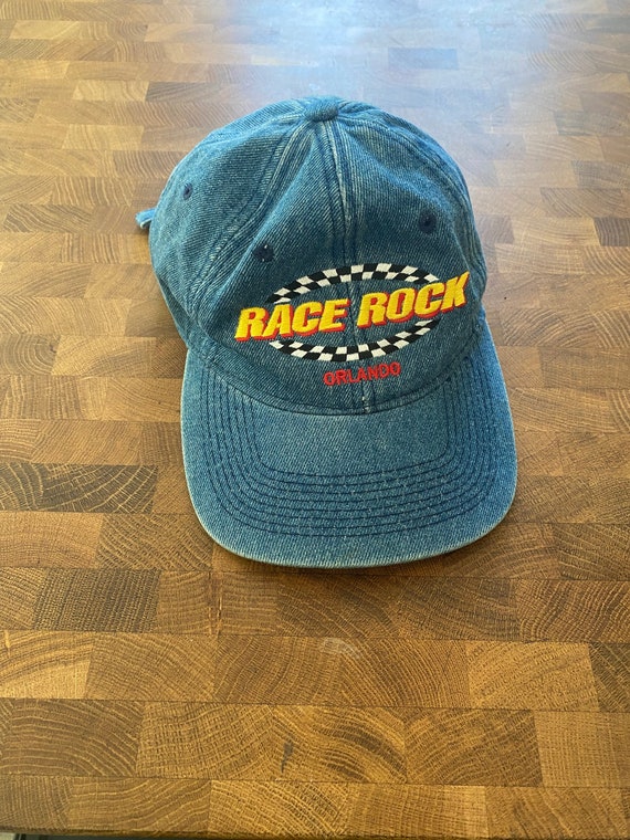 Vintage 90’s embroidered denim Race Rock Orlando h