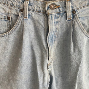 Levi Strauss vintage jeans, loose pleated, light wash vintage denim image 5