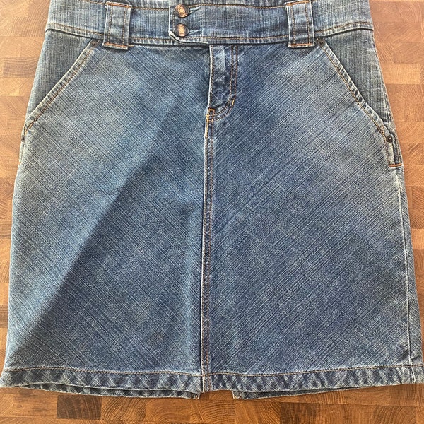 vintage GAP denim midi pencil skirt