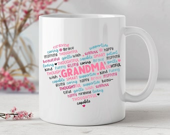 Oma Herz Kaffeetasse, Geschenk für Oma, Muttertagsgeschenk