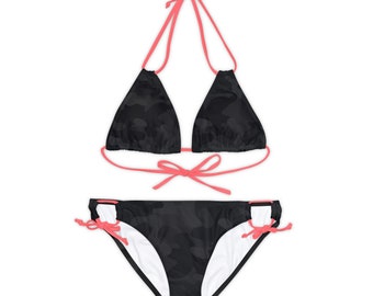 Ensemble de bikini noir camouflage