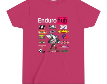 Design officiel rose EnduroHUB TEAM pour jeune, T-shirt XC Gear Shark