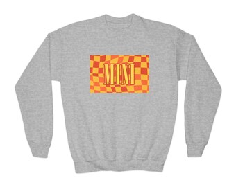 Retro Checkered "Mini", Youth Crewneck Sweatshirt