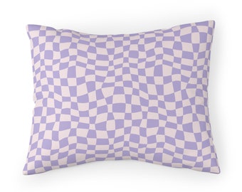 Lila Groovy Kariert, Pillow Sham