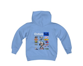 Logo EnduroHUB bleu, sweat-shirt à capuche en mélange épais pour jeunes