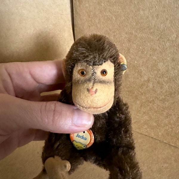 Vintage 1950s Steiff Monkey - Jocko! Great Condition, with Original Name Tag.