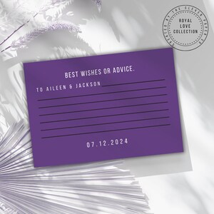 Biglietto di auguri di matrimonio color lavanda / Modello modificabile di auguri di matrimonio o biglietto di consigli / Modelli di matrimonio eleganti / Matrimonio a farfalla