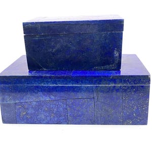 932.5 grams beautiful Handmade Lapis Lazuli Mosaic Jewelry Box from Afghanistan