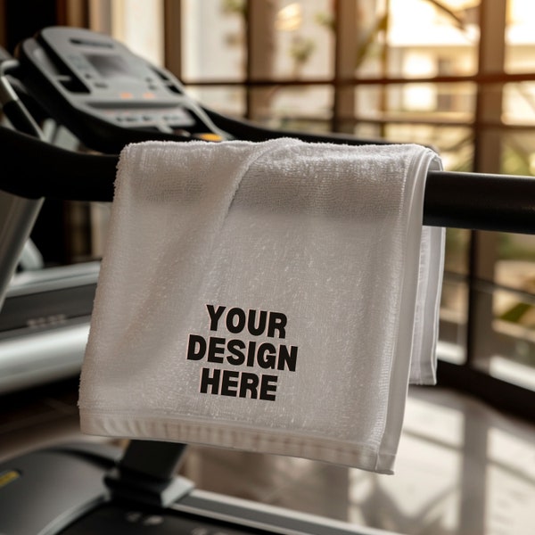 Towel Mockup Gym Towel Mockup Hand Towel Mockup In Gym Hand Towel Stock Photo Gym Towel Mockup on Treadmill White Towel Mockup Towel Digital