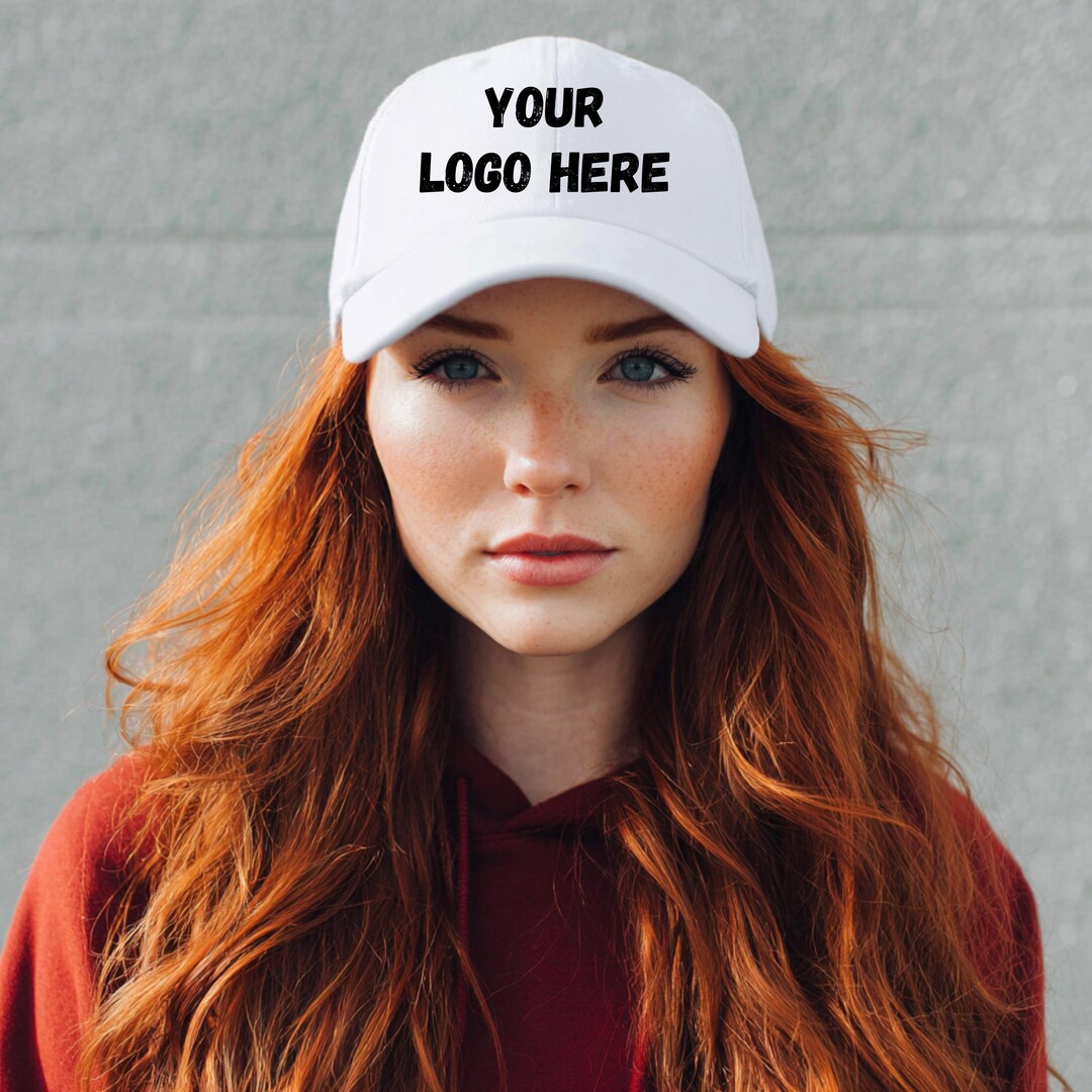 Trendy Baseball Cap Mockup of Woman in White Hat Digital Download White ...
