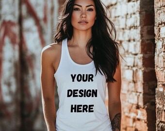 White Tank Mockup Print on Demand Mockup Tank Top POD Mockup Women White Tank Digital Download Next Level Mockup 1533 Mockup Bella Canvas