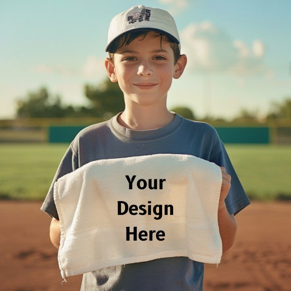 Baseball Mockup Rally Towel Mockup Baseball Towel Mockup Baseball Player Towel Mockup of Baseball Player with Towel Baseball Player Stock