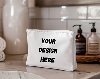 Pouch Mockup Makeup Bag Mockup Small Bag Mockup of Pouch White Bag Mockup Bathroom Pouch Mockup Zippered Bag Mockup Zippered Pouch Mockup