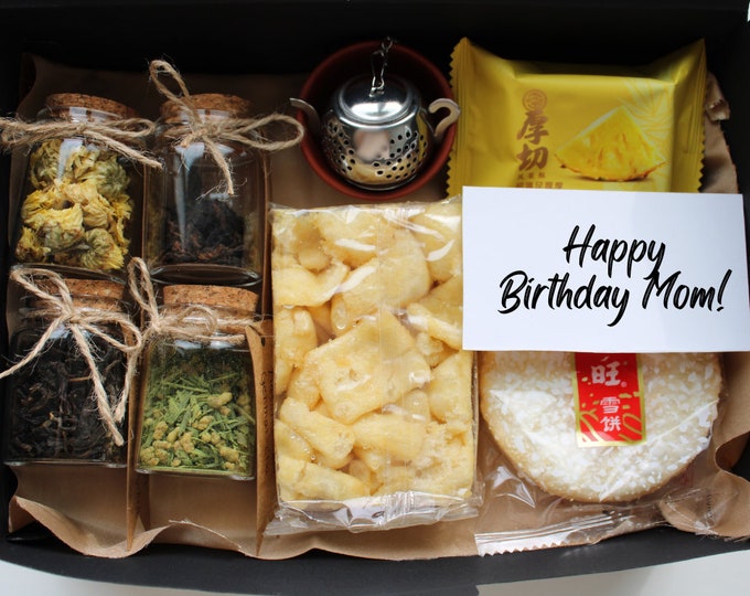 Tea Sampler Birthday Gift Set for Mom | Birthday gift for tea loving mom | Gift for tea loving mom | Custom gift for mom | BDay gift for mom