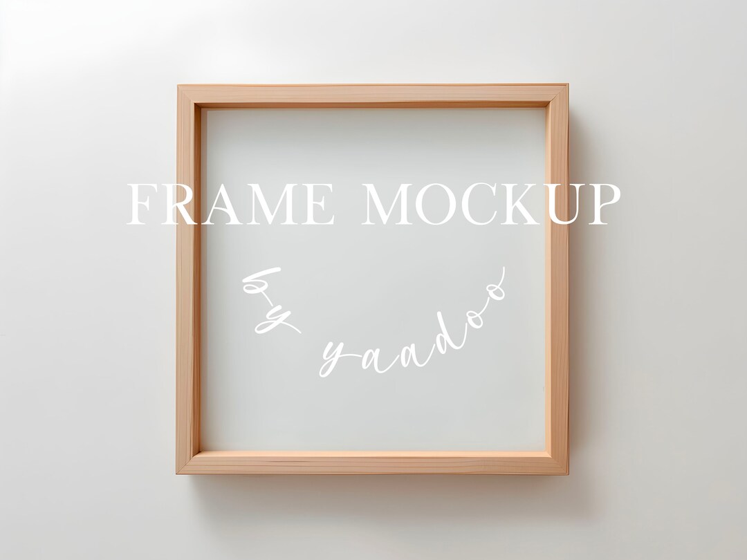 Square Frame Mockup Photoshop Template | Light Wood Frame Mockup for ...