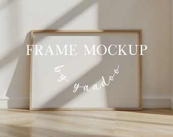 DIN A Horizontal Frame Mockup, Frame Template for Photoshop, Wood Frame PSD for Prints and Artwork