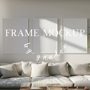 Three Vertical Frames Mockup for Photoshop, Set of 3 DIN A frame mockups, Frame PSD for Prints,   Frame PSD mockup, interior frame template